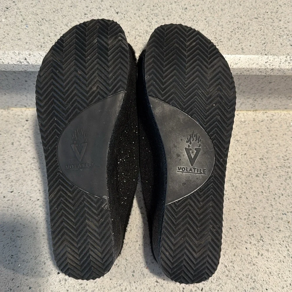 Volatile Black slip on sandal shiny/glitter size 8 - Picture 4 of 6